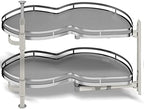 Blind Corner Cabinet Pull Out Organizer, Soft Close Swing Right Pull Out Cabinet Organizer 36inch, Corner Cabinet Lazy Susan for Corner Cabinet Blind Shelf, 2 Tiers Tray, Adjustable Height by Kinchoix