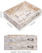 MyGift Whitewashed Wood Letter Tray, Desktop Paper File Organizer Box - Image 2