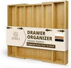 Bamboo Kitchen Utensil Drawer Organizer for Silverware | 100% Natural Expandable 14-20 Inch Kitchen Drawer Organizers for Utensils | Non-Slip Base | Screwed Joints for Long-Lasting Durability by Unknown
