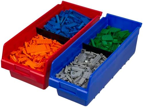 Akro-Mils 30088 Plastic Nesting ShelfMax Storage Bin Box, 18x8x6-Inch, Red (8-Pack) - Image 4