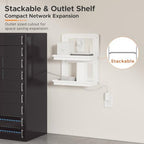 VICSKY 14-inch Router and Modem Shelf with Cable Management Box Wall Mount - Image 6