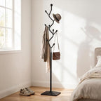 Tree-shaped coat rack stand,Metal coat tree with 8 Hooks and sturdy cast iron base,Heavy Duty coat rack freestanding coat hanger stand for Clothes Hats Scarfs Purses (black) - Image 3