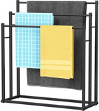 Honiter Towel Racks for Bathroom, 3 Tier Wide Towel Drying Rack Outdoor, Free Standing Towel Rack, Pool Towel Blanket Stand and Display Rack for Oversized Bath Towels, Black by Honiter