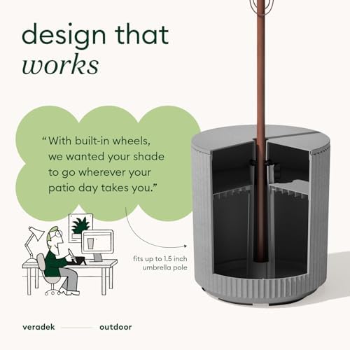 Veradek Umbrella Side Table - Outdoor Patio Table with Umbrella Hole - Image 3