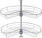 Dowell Base Cabinet Kidney Shape Dia.32 270° Lazy Susan, 2 Shelves, Kitchen Base Corner Cabinet Organizer (Chrome 4001 270 32) by DowellKitchenBath