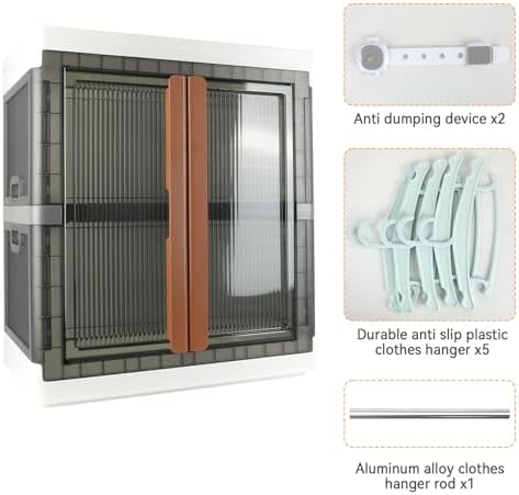 Wardrobe, Closet, Collapsible Storage Cabinet, Useful Box with Large Capacity, 37.5 Gal (142 L), Stackable, Easy Storage of Clothing, Installation Free - Image 7
