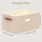 Yawinhe Foldable Storage Baskets for Shelves,16.9x11.8x10.2in,Beige,6-Pack - Image 5