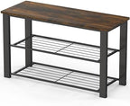 Simple Houseware Wooden Top Shoe Rack Bench for Entryway, Rustic Brown by SimpleHouseware