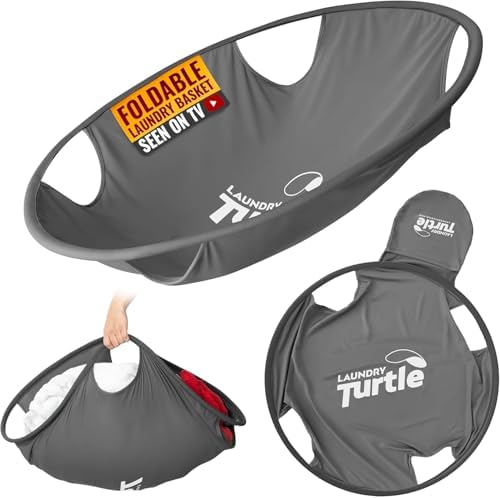 Laundry Turtle Collapsible Laundry Basket for Washer & Dryer (Grey, Small) by LaundryTurtle