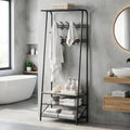 Jojoka 4-in-1 Entryway Coat Rack Hall Tree with Bench & Shoe Rack, Freestanding Storage for Hooks, 3-Tier Shoe Cabinet, Hanging Rod for Hallway, Front Door, Mudroom by Jojoka