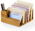 Novabright Acacia Wood Desk Organizer with Pen Holder, 6 Slot Mail Sorter by Unknown
