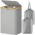 Lifewit 150L Large Laundry Basket with Lid, 2 Removable Bags, Sliver Gray by Lifewit