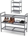 Expandable Shoe Rack for Closet, Entryway, Shoe Storage, 3-Tier, Grey by Unknown