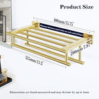 Alise Double Towel Rack for Bathroom Wall Mounted 16 Inch,Gold - Image 2