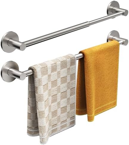 Magnetic Towel Bar, Adjustable Towel Rod, Silver, 2 Pack by MIROAMZ