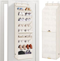 STORAGE MANIAC Over Door Shoe Organizer with Curtain Dustproof Heavy-Duty Large Deep Pocket Hanging Shoe Organizer for Closet Dorm & Narrow Door Storage Shoe Holder Shoe Rack, 9-Shelf Off White 1 Pack by STORAGEMANIAC