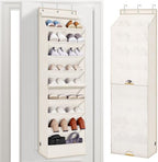 STORAGE MANIAC Over Door Shoe Organizer with Curtain Dustproof Heavy-Duty Large Deep Pocket Hanging Shoe Organizer for Closet Dorm & Narrow Door Storage Shoe Holder Shoe Rack, 9-Shelf Off White 1 Pack by STORAGEMANIAC