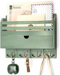 Rebee Vision Mail Organizer Wall Mount with Drawer for Home Decor, Green by REBEEVISION