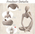 Mifoci 2 Pcs Heavy Duty Thinker Bookends Large Sandstone Book Shelves Decor - Image 3