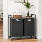Kitstorack Laundry Basket Organizer, Laundry Hamper with Shelf & 2 Pull-Out Removable Bags, Dirty Clothes Hamper Organizer for Laundry Room Bathroom and Dorm, 2 x 11.8 gallons (44.5L) - Image 6