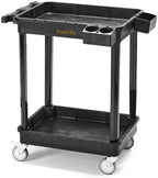 ELAFROS 2-Shelf Heavy Duty Plastic Rolling Utility Cart, 28x19 in, 330 lbs by ELAFROS
