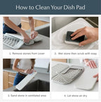 Dorai Home Collapsible Dish Drying Rack with Stone Dish Pad - Kitchen Counter Set with Diatomaceous Earth Stone Dish Mat for Quick Drying - Space-Saving Design - Large 24.6" x 16.5", Slate - Image 6