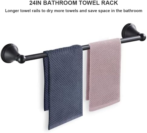 Newfun 8Pcs Matte Black Bathroom Accessories Set Towel Racks for Bathroom - Image 2