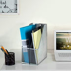 MyGift Silver Wire Mesh Document Holder, Wall Mounted or Desktop Magazine and File Rack, Set of 2 - Image 2