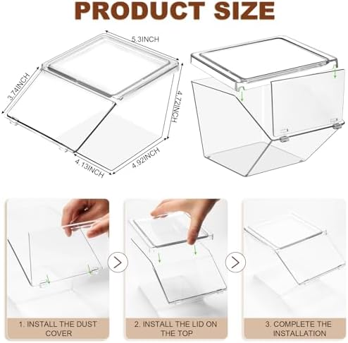Yerliker 6 Pcs Stackable Storage Bins with Lids Organizer, Clear - Image 3