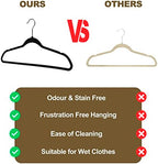 Quality Hangers 50 Pack Plastic Hangers for Clothes - Slim Non-Velvet Hangers with 360° Swivel Chrome Hook & Non Slip Notches - Ideal for Dresses Coats Shirts Jackets & More - Black - Image 4