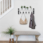 Sorbus Coat Rack Wall Mount with Shelf (White, 24 Inch) - Image 2