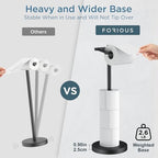 FORIOUS Toilet Paper Holder Stand Adjustable for Bathroom, Matte Black - Image 5