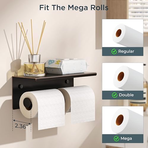 FORIOUS Toilet Paper Holder with Shelf, Commercial Toilet Paper Dispensers - Image 7