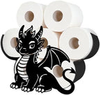 Dragon Toilet Paper Holder Wall Mount/Stand for Extra 8 Rolls by WHIMSTITCH