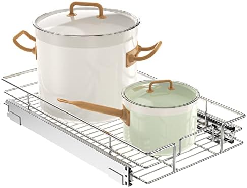 LOVMOR Pull Out Cabinet Organizer 12½" W x 21½" D, Kitchen Cabinet Pull Out Shelves Slide Out Storage by LOVMOR
