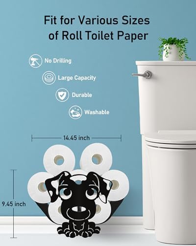 Labrador Toilet Paper Holder Stand, Decorative Toilet Paper Storage - Image 3