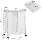 Giantex Storage Drawer Carts, 20-Drawer Organizer, Utility Cart on Wheels, Semi-Transparent Multipurpose Cart for Home Office School Supplies Tools Scrapbook Paper - Image 3