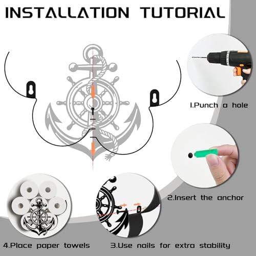 Anchor Toilet Paper Holder Wall Mount/Stand for Extra 8 Rolls - Image 4