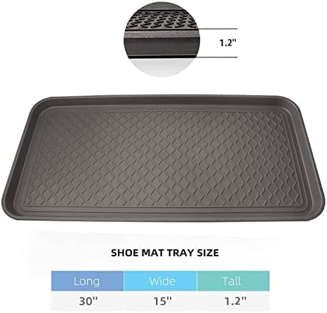 Finorder Boot & Shoe Trays, 2 Pack, 30" x 15" x 1.2", Gray - Image 4