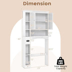 Giantex Over The Toilet Storage Cabinet, 31.5''W Freestanding Space Saver with Doors, Adjustable Shelf & Toilet Paper Holder, Over Toilet Bathroom Organizer for Laundry, Restroom, White - Image 2