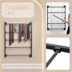 5 Tier Wall Mounted Tie Rack Scarf Display Stand Belt Pants Hangers Scarves Hijab Stand, Towel Rack Ribbon Holder,Wrapping Paper Spool Storage for Retail,Store (Black, 5 Tier 23.6x29.5in) - Image 4