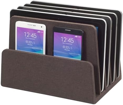 MobileVision Executive Dark Brown Desktop File Folder Organizer and Paper Tray, 5 Slot Dividers - Image 6