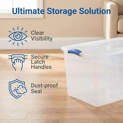 66 quarts of transparent storage box, stackable containers, 2 pieces set - Image 6