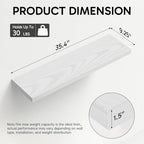 BAYKA White Floating Shelves 35.4in, Set of 2, Wall Mounted for Wall Decor - Image 3