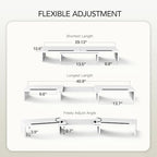 AMERIERGO Dual Monitor Stand Riser- 3 Shelf Screen Stand with Adjustable Length and Angle, 2 Extra Functional Slot Desktop Organizer Stand for PC, Computer, Laptop (White) - Image 2