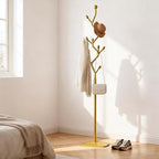 Tree-shaped coat rack stand,Metal coat tree with 8 Hooks and sturdy cast iron base,Heavy Duty coat rack freestanding coat hanger stand for Clothes Hats Scarfs Purses (gold) - Image 5