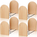 Chunful 8 Pcs Modern Bamboo Book Ends for Shelves Decorative Boho Bookends Book Shelf Organizer Minimalist Design Stopper to Hold Books for Boho Home Office (5.5 * 3.75 * 2.25inch) by Chunful