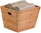 Honey-Can-Do Natural Water Hyacinth Tall Storage Basket with Built-In Handles, 15.75 x 14.5 x 12 in, Handwoven Eco-Friendly Bin by Honey-Can-Do