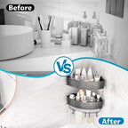 Onemake Corner Shower Caddy with Suction Cups, 2-Pack Shelves for Bathroom - Image 2