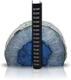 Nature's Decorations Blue Agate Bookends - A-Quality Small Heavy Duty Geode, Navy & Cobalt Office Decor Accents, Unique Crystal Gift, 1 Pair (2-3 lbs) by NaturesDecorations